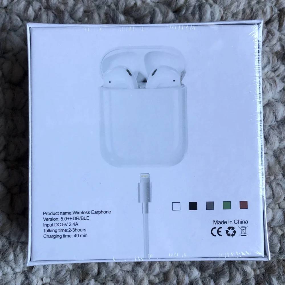 New TWS True Wireless Stereo i12 Earbuds White Auto Pairing 5.0 Auto Power On